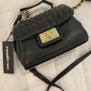 Karl Lagerfeld black gold crossbody bag